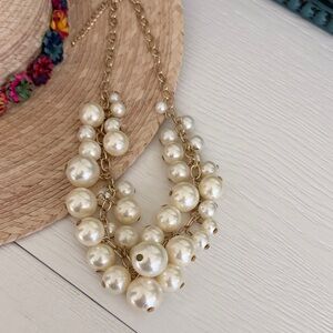 Elegant Pearl and Gold Necklace. 18” long.
